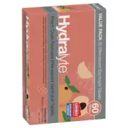 Hydralyte Electrolyte Effervescent Peach Crush 60 Tablets Exclusive Size