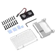 Ultra-thin Armor Case Shell Dual Fan Heatsink For Raspberry Pi 4 Model B 4B D