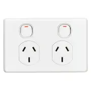 Clipsal C2000-Series C2025SWE 3 Pin General Purpose Outlet Socket Switch With Shutter, 250VAC, 10A, White Electric