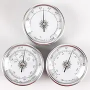 Outdoor Barometer, Thermometer Hygrometer, 3-in-1 Analog Weather Station, Silver, -40°C to 50°C, Mechanical Sensor, Dial Display, for Car, Terrace, Office, Living Room, Warehouse