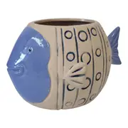 Moby Fish Ceramic Stoneware 21cm Planter Flower Pot Home/Office Garden Decor
