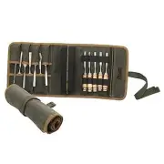 Tool Organization Roll Bag, Heavy Duty 16oz Waxed Canvas Tool ArmyGreen + Black