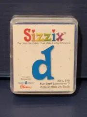 NEW Sizzix Cutter Die 38-0375 - FUN SERIF Lowercase D d - sm BLUE cutting die