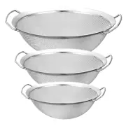 Fine Mesh Stainless Steel Colander Sieve Sifter with Dual Handles for Kitchen