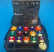 ARAMITH TOURNAMENT POOL BALLS WITH HEAVY DUTY CARRYING CASE