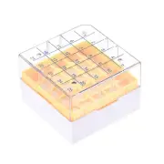Freezer Tube Box,for Lab and Scientific Institutes (25 Places, Yellow)