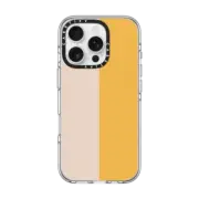 iPhone 16 Pro Clear Case MagSafe Compatible Peach and Yellow Colorblock