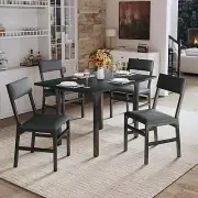 Dining Table Set for 4, Extendable Kitchen Table Cushion Chairs Set of 4, Rectan