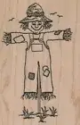 Scarecrow No Feather 2 1/4 x 3 1/4" Rubber Stamp, Scarecrow Stamp