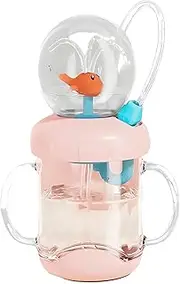 Kids Straw Cup, Drinking Cup with Whale Squirt, Spill-Proof Tumbler with Straw and Double Handle for Girls Boys Kindergarten School Day Travel Home
