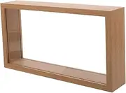 Shadow Box 3D Picture Frame Gift with Glass Cover Clear Wedding Flower Memory Box Display Case , Brown