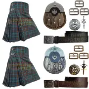 Handmade County Kerry Tartan Kilt Outfit For Men Custom Size Traditional Kilt