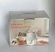Mini Food Processor, Vegetable Garlic Chopper USB Rechargeable, 8.7oz/250ml-NEW