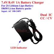 2S 1A 7.4V 8.4V AC/DC Charger Adapter for 18650 Lithium Li-ion Battery Cell 7.2V