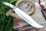 HANDMADE CAMP HUNTER SURVIVAL FORGE SHARP OUTDOOR Bowie KNIFE Stag Handle