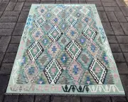 Hand Woven Afghan Wool Kilim, Size: 220 X 163 cm, Flat Woven Handmade Floor Rug
