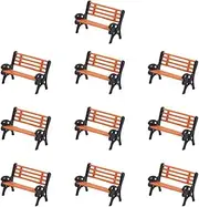 GRARRO 10Pcs Model Train HO N O Scale 1:150 Bench Chair Model Settee Street Park Layout Plastic Crafts,Garden/Railway Layout