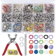 804Pcs Snap Fasteners Tool Kit Hollow and Solid Metal Prong Snaps Buttons wit...