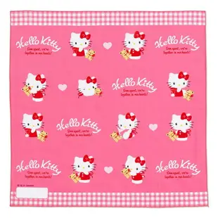 小禮堂 Hello Kitty 日本製 純棉便當包巾3入組 43x43cm (桃熊款)