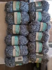 Caron SnoSpun Yarn. Lot of 12 Skeins. Grey