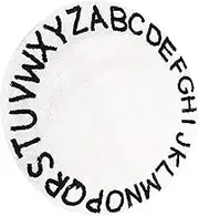 HOMOCONO Round Area Rug Non Slip Carpet for Soft and Skin Friendly Alphabet Design for Living Bedroom and Nursery Decoration