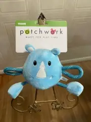 Patchwork Tugger Dog Toy 8” Roap And Squeaker.