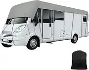 Waterproof Caravan Cover, 210D Oxford Cloth Caravan Protective Roof Cover, 3x10/11/12/13 Meters Silver Coated Lining RV Top Tarpaulin for Trailer (3x10m)