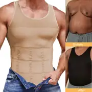 Gynecomastia Compression Shirts for Men White Tank Tops Girdles Mens Body Shaper