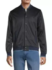 Ben Sherman Men's Herringbone Bomber Jacket Navy Small