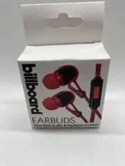 Billboard Earbuds Model BB660 Built In Mic&playback Control Red NIB Free Shippin
