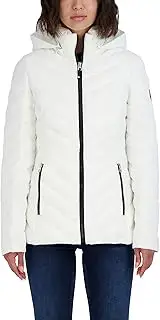 [NAUTICA] Women's Short Stretch Lightweight Puffer Jacket with Removeable Hood