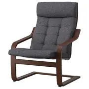 POÄNG armchair, brown/Gunnared dark grey