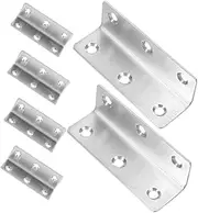 Hohopeti 90-degree Right Angle Metal Brackets Stainless Steel Wood l Brackets Small Shelf Bracket Black Heavy Duty Cabinet Shelf Connectors
