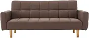 [Sarantino] 3 Seater Modular Linen Fabric Sofa Bed Couch Armrest Furniture Brown