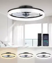 Ceiling Fans with Lights and Remote, 20"Modern Low Profile Ceiling Fan with Ligh