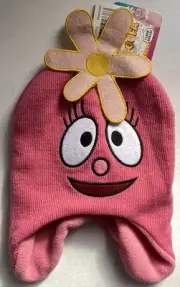 YO GABBA GABBA Foofa Beanie Youth ONE SIZE Kids Winter Hat Toque Laplander Lined