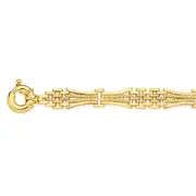 9ct Gold 20.5cm Solid Gate Bolt Ring Bracelet