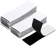 uxcell 15set Hook and Loop Strips with Adhesive 1"x4" Double Sided Hook and Loop Tapes Nylon Self Sticky Fastener for Home Office Car, Black