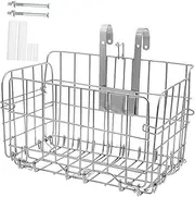 Abaodam Foldable Rear Bike Basket Heavy Duty Metal Storage Basket for Adult Bicycles Easy Installation Capacity for Groceries Pets More Mounting for Front Rear Use