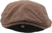 [Healeved] Men Adjustable Beret Hat Vintage Style Outdoor Beret Cap for Autumn Breathable Comfortable Fashion Accessory Coffee