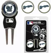 Team Golf MLB Divot Tool with 3 Golf Ball Markers Pack, Markers are Removable Magnetic Double-Sided Enamel