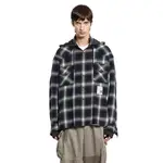 [MAISON MIHARA YASUHIRO] Hoodie Combine Check Shirt Black&White