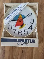 Vintage Spartus Quartz Indoor Outdoor Wall Sailboat Clock