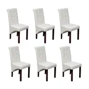 Dining Chairs 6 pcs White Faux Leather vidaXL