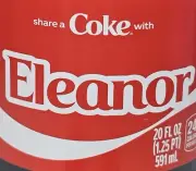 Share A Coke With Eleanor 2025 Personalized Gift Coca Cola Bottle 20 Oz.