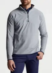Peter Millar Thermal Flow Micro Fleece Half-Zip Men 2XL Gale Grey Golf NWT $148