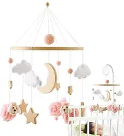 Baby Bed Mobile Wind Chime - Baby Crib Mobile | Mobile for Baby Cot | Musical Pendant for Bassinet | Musical Portable Bohemian Crib Mobile for 0-3 Boys and Girls Nursery Stroller Decoration