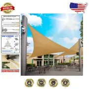 Sand Beige Triangle Sun Shade Sail - 200GSM, 95% UV Blockage, 3-