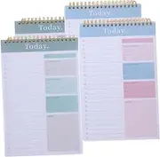 KAILIKETIY 4pcs Undated Planner Notepads Daily Organizer for Work Study Compact Task Checklists Weekly Schedule Notebooks Effortless Page Turning Broad Compatibility