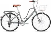 Versatile City Cycling Bike, 26" Wheels/7-Speed, Work-School Commuter Bike, for All-Terrain, with Cup Holders